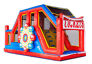 Red blue yellow inflatable obstacle course modules Base Jump