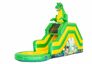 Springkussen met waterglijbaan kopen voor in tuin in thema dino voor kinderen. Bestel springkussens online bij JB Inflatables Nederland