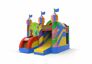 springkussen met glijbaan in party thema voor kinderen bestellen