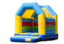 Midi springkasteel kopen in een kleuren combinatie van blauw groen geel en rood een standaard thema voor kinderen. Bestel springkastelen online bij JB Inflatables Nederland