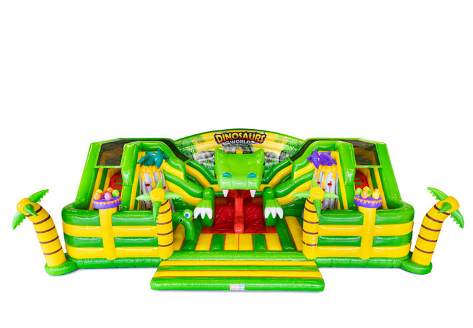 Product afbeelding Slideworld 15m Dino Springkasteel