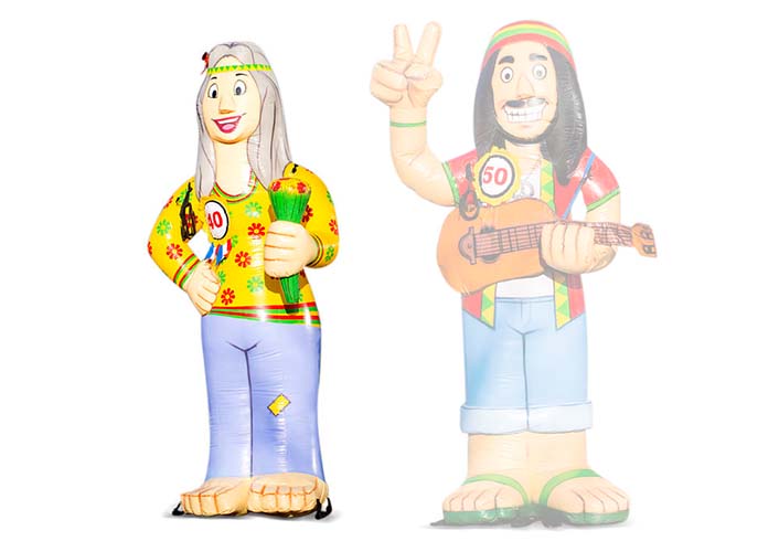 Opblaasbare hippie Sarah pop kopen als blikvanger voor verjaardagen