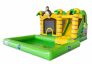 Opblaasbaar Jumpy Happy Splash springkussen met waterbad kopen in thema oerwoud jungle voor kinderen bij JB Inflatables
