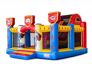 Groot opblaasbaar open multiplay springkussen met glijbaan kopen in thema superhero superhelden voor kinderen. Bestel springkussens online bij JB Inflatables Nederland