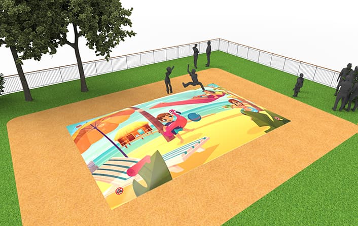 Buy inflatable airmountain in a sandbox theme for children. Order inflatable airmountains now online at JB Inflatables UK