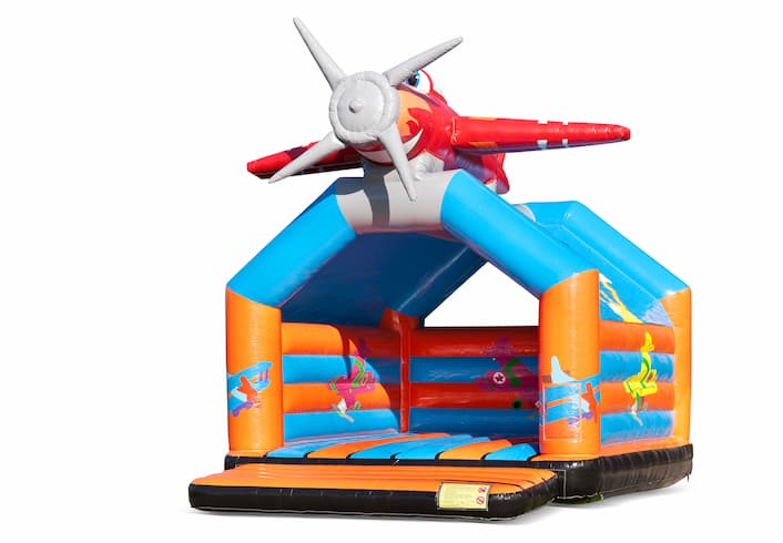 Groot springkussen overdekt kopen in vliegtuig thema voor kinderen. Bestel springkussens online bij JB Inflatables Nederland