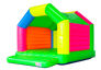 Large A-frame bouncy castle in fluorescent colours with roof – order now at JB-Inflatables.