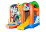 Groot opblaasbaar overdekt multiplay springkussen met glijbaan kopen in thema party feest voor kinderen.Bestel opblaasbare springkastelen online bij JB Inflatables Nederland