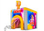 Colorful tent with disco theme featuring disco lights and music inside