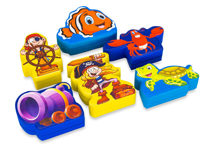 Conjunto de tema de softplay imagens Pirata Seaworld animais
