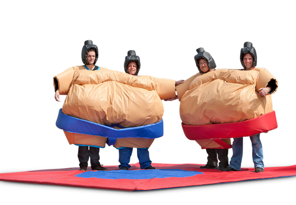 Tweelingsumo pakken voor zowel jong als oud online halen. Koop springkussens bij JB Inflatables Nederland