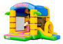 Bouncy box springkussen in hawaii thema met glijbaan aan de zijkant
