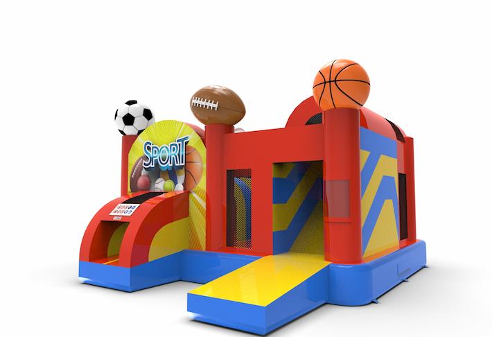 springkussen multiplay sport thema met glijbaan bestellen