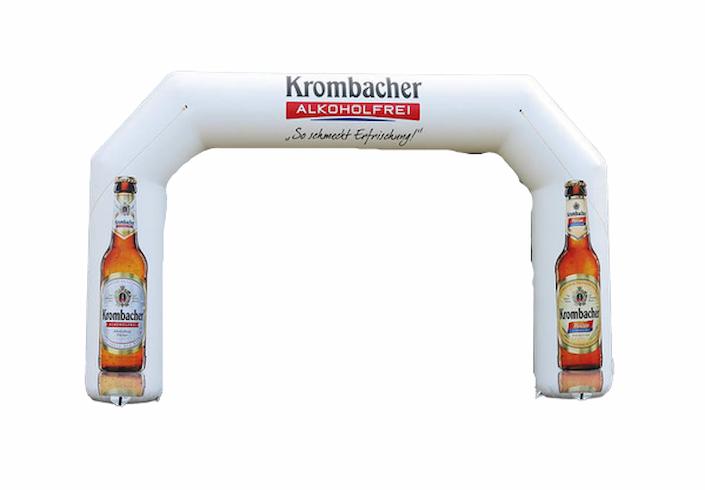 Maatwerk opblaasbare reclame boog op aanvraag gemaakt voor Krombacher