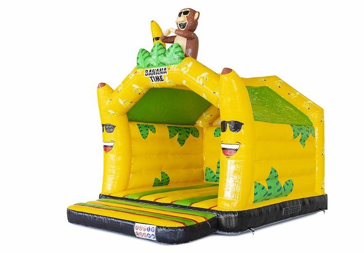 standaard opblaasbaar springkussen in bananen apen thema te koop voor kids