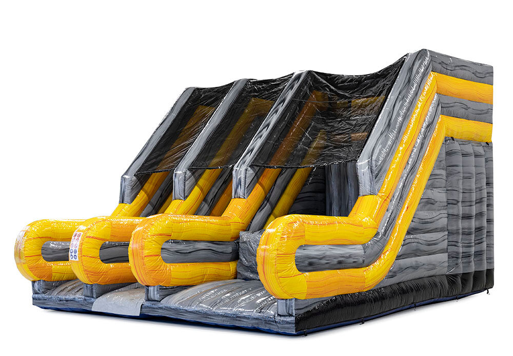 Encomende o Base Jump City inflável com um tapete de proteção extra grosso para jovens e idosos. Compre atração inflável agora online na JB Insuflaveis Portugal