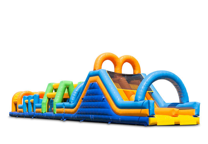 Koop een opblaasbare 27 meter lange dubbele stormbaan in vrolijke kleuren voor kinderen. Bestel opblaasbare stormbanen nu online bij JB Inflatables Nederland