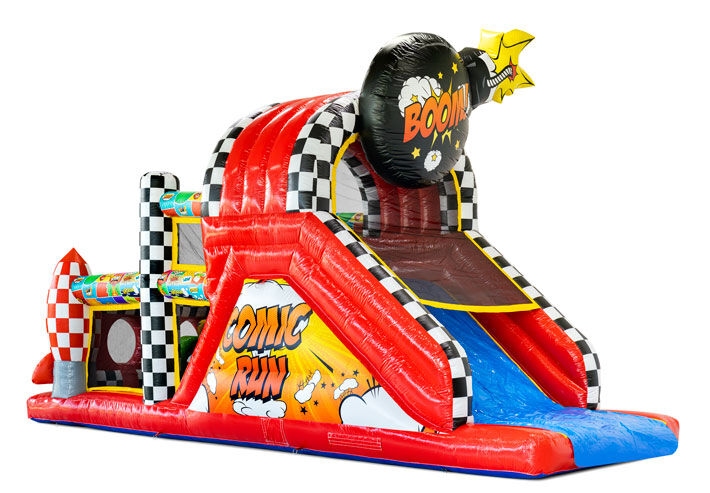 Playful Comic-style obstacle course with detailed illustrations