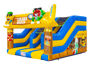 Midi Slide Caribbean springkussen met tropisch Caribisch thema en glijbaan, te bestellen bij JB Inflatables