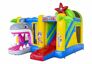 Opblaasbaar springkasteel met glijbaan in piraten thema met 3d haai te koop voor kinderen