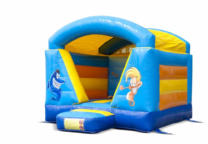 Kleine aufblasbare hüpfburg im meereswelt-stil mit dach für kinder zu verkaufen. Kaufen sie hüpfburgen online bei JB-Hüpfburgen Deutschland
