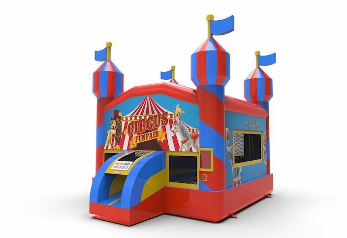 An inflatable 13ft jumper basic carnival themed bounce house for both young and old for sale. Order inflatable wholesale bounce houses online at JB Inflatables America