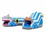 Acquistare un gioco gonfiabile tunnel per bambini con ostacoli e scivolo, tema squalo.
