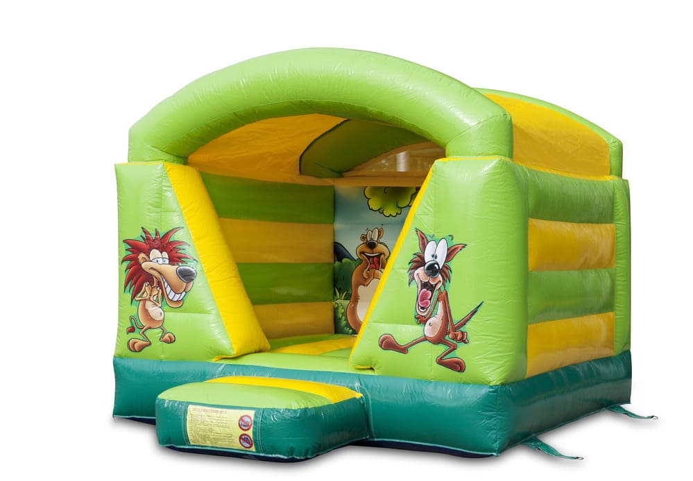 Vendo castelli gonfiabili a tema giungla con tetto per bambini. Acquista castelli gonfiabili online su JB Gonfiabili Italia