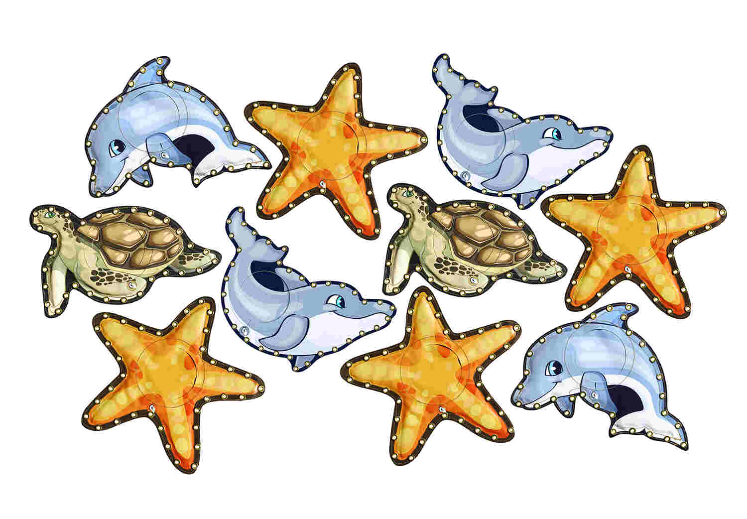Set von 10 Themenhalterungen Seaworld für die Verwendung mit dem Interaktiven Spiel System