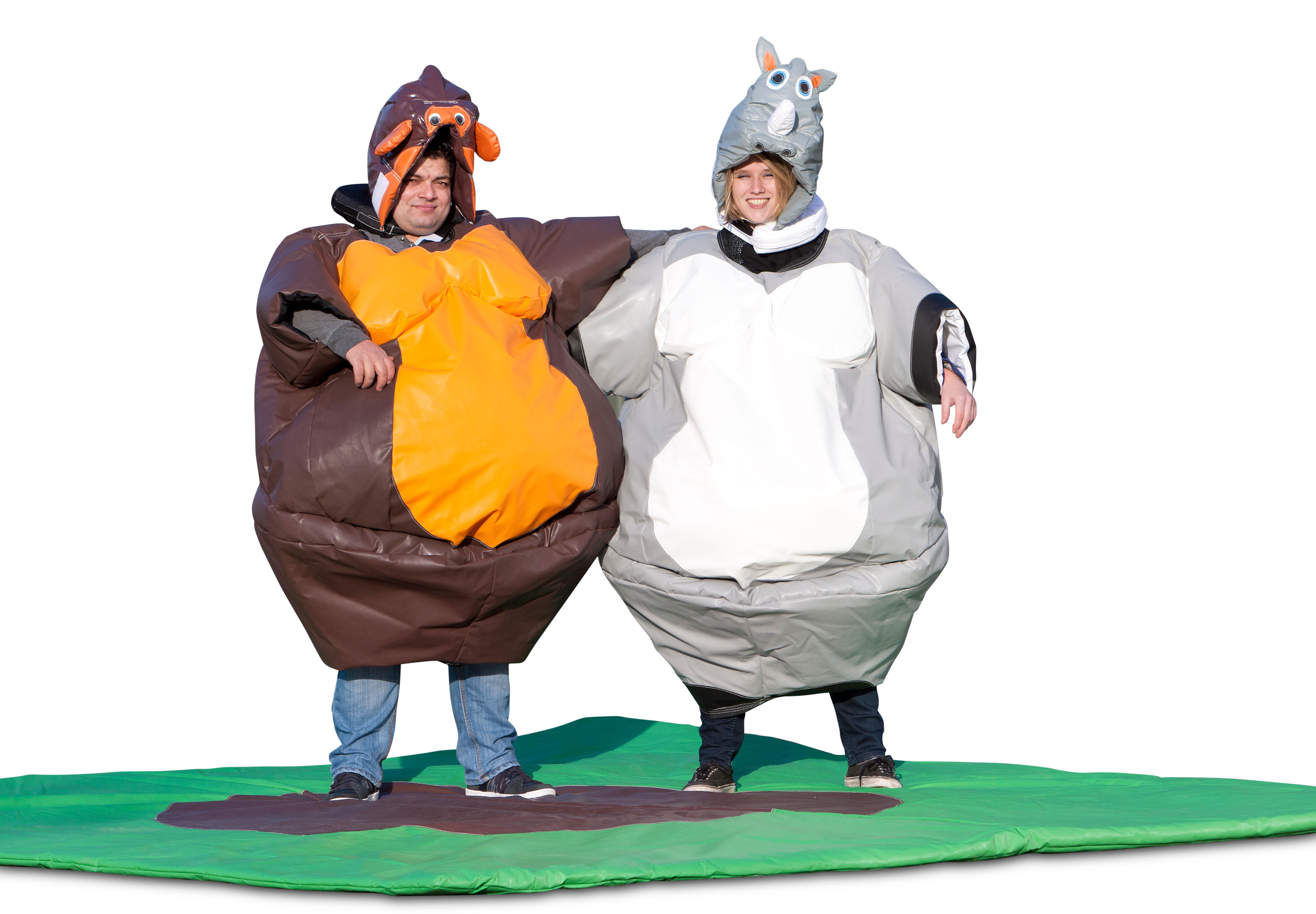 Buy inflatable sumo suits in the Monkey & Rhino theme for both young and old. Order inflatable sumo suits online at JB Inflatables UK