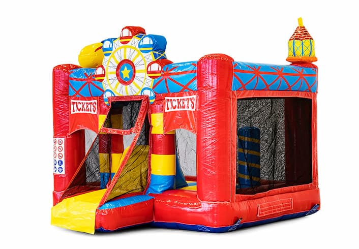 Mini castello gonfiabile a tema circo con scivolo da acquistare per i bambini. Ordina i castelli gonfiabili da JB Gonfiabili Italia