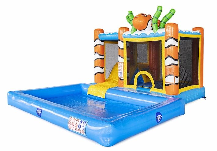 Buy an inflatable bouncy castle with a bath in an underwater theme