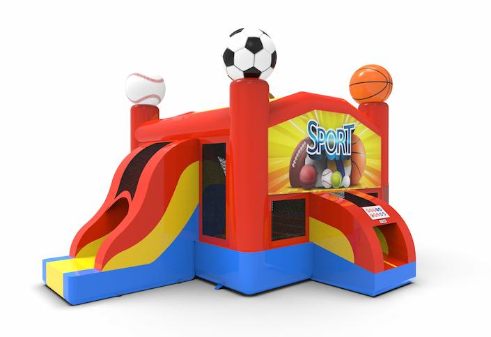 Order unique inflatable leftside climb & slide combo 13ft bouncy castle in sports theme for both young and old. Buy inflatable bouncy castles online at JB Inflatables America