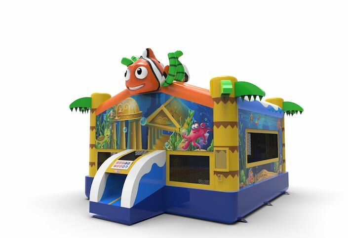 Buy an inflatable 15ft jumper basic bounce house in the theme seaworld for both young and old. Order inflatable commercial bounce houses online at JB Inflatables America