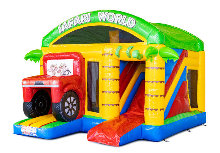 Opblaasbaar multi box springkasteel safari bestellen