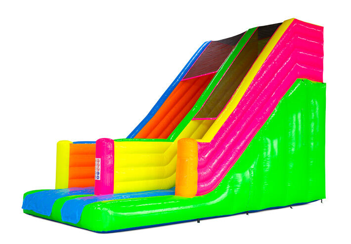 Super Slide in fluor kleuren, grote opblaasbare glijbaan – bestel bij JB Inflatables