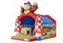Combounce Comic bouncy castle with cartoon characters and rockets, available at JB Inflatables