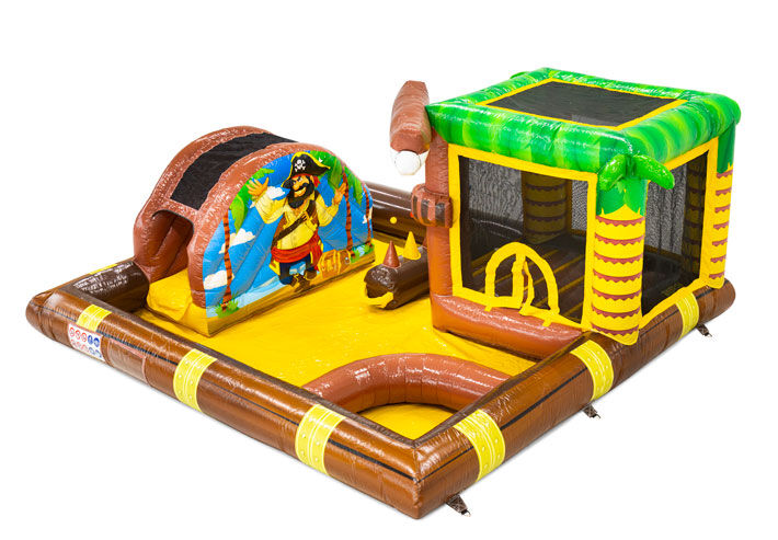Playpark Kidspark with ball pit, paddling pool, bouncy castle in Pirate Seaworld theme.