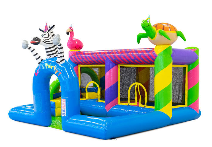 Buy inflatable bouncy castle in Party theme for children. Order inflatables online at JB Inflatables America