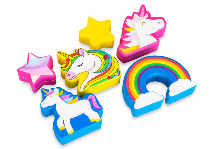 Conjunto de tema Softplay unicórnio imagens animais