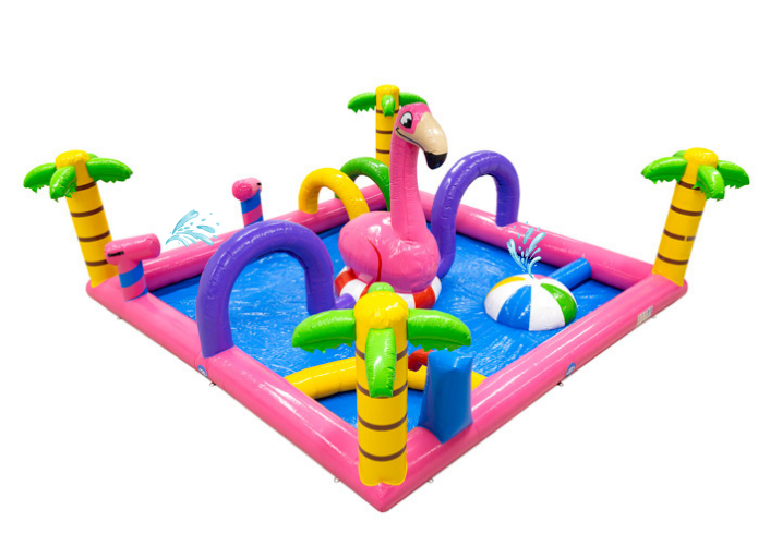 Großes aufblasbares Wasserspiel-Spraypark im Flamingo-Thema