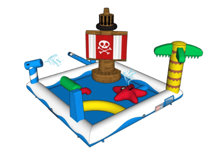 Spray Park parque acuático hinchable con temática de Piratas