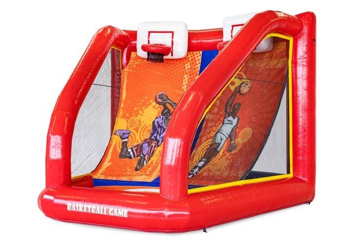 Jeu de basket à thème duo en rouge avec deux paniers