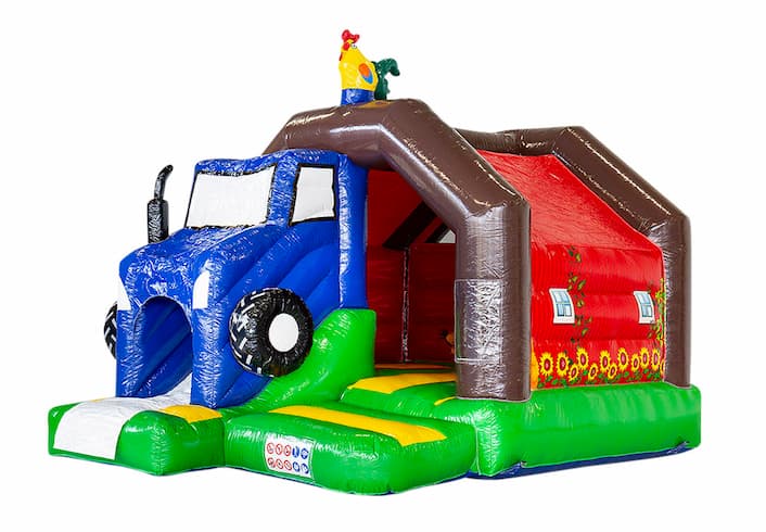 Kaufen sie eine aufblasbare indoor-rutschen-combo-hüpfburg mit rutsche im farm-thema für kinder. Bestellen sie aufblasbare hüpfburgen online bei JB-Hüpfburgen Deutschland