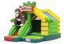 Slide combo videur gonflable avec toboggan sur le thème de la jungle avec gorille dessus commander
