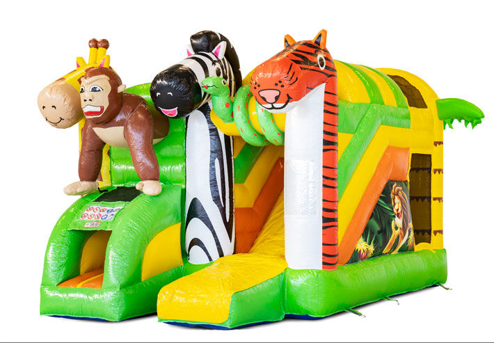 Acquista il castello gonfiabile coperto Mini Multiplay con scivolo a tema Giungla per bambini. Ordina ora i castelli gonfiabili gonfiabili da JB Gonfiabili Italia