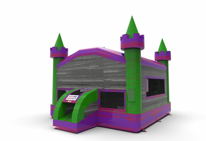 Order unique inflatable wholesale 15ft jumper basic bounce house in marble theme in colors purple, gray and green theme for both young and old. Buy inflatable bounce houses online at JB Inflatables America