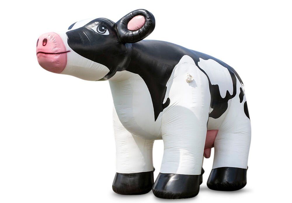 Koop enorme opblaasbare koe in verschillende hoogtes . Bestel springkussens online bij JB Inflatables Nederland