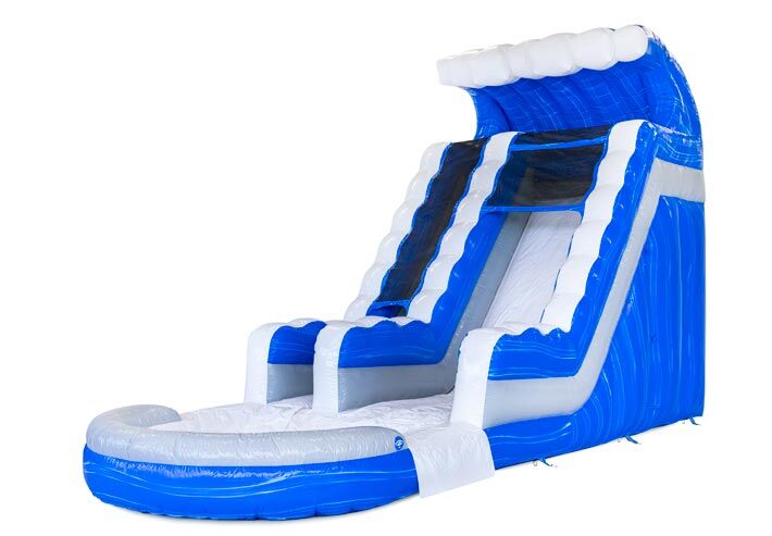 Opblaasbare waterglijbaan Waterslide S18 in blauw wit kopen