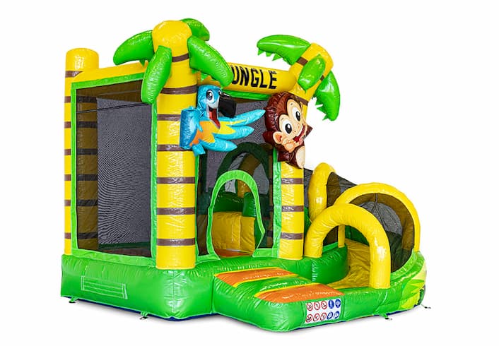 Acquista un piccolo castello gonfiabile multigiocatore per interni a tema giungla per bambini. Ordina i castelli gonfiabili online su JB Gonfiabili Italia
